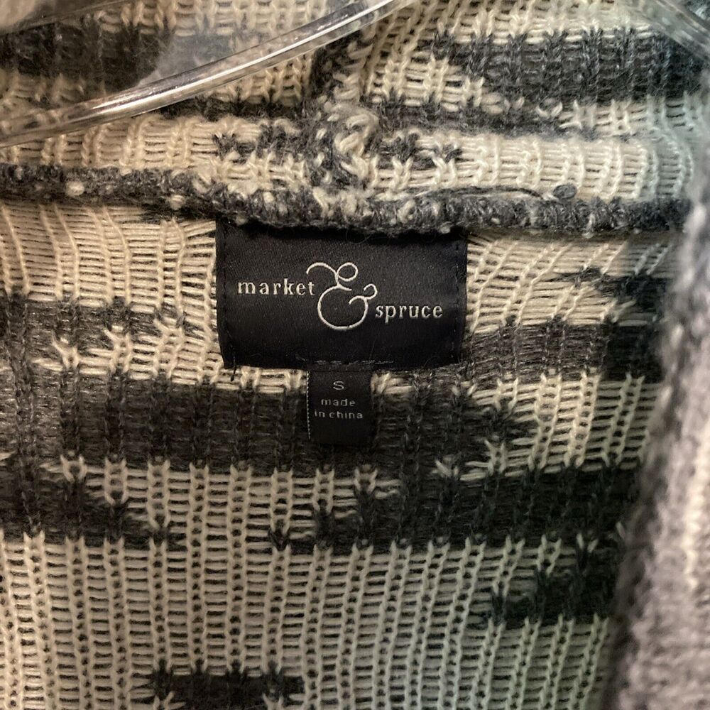 Market & Spruce Cardigan Women’s Size Small Grey Beige Southwestern Sweater - Picture 2 of 12